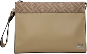 Fendi Pochette Uomos Pelle Beige/Sabbia
