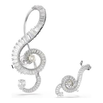 Swarovski Baguette-Cut Kristallen Clipoorbellen - Dames - Oorbellen - Grijs - ONE Size - Accessoires
