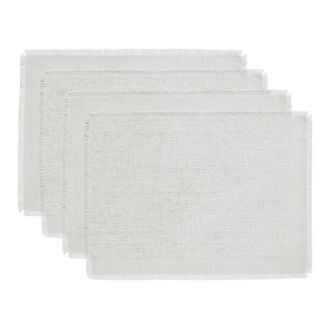 Solino Home Linen Placemats - Fringe, 14 x 19 in Light Grey at Nordstrom, Size Medium