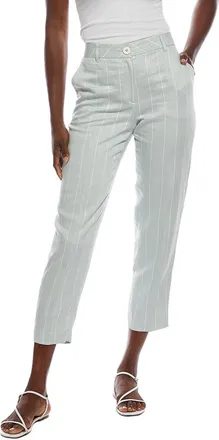 Marc Cain Striped Linen-Blend Pant