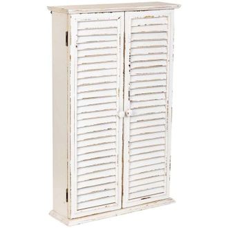 Wanderlust Deco Armario De Madera Beige De 2 Puertas 50x15x79h Cm
