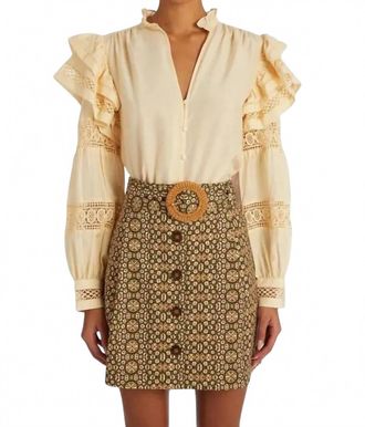 Marie Oliver Talia Long Sleeve Blouse In Dune