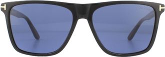 Tom Ford Square Shiny Black Blue Sunglasses