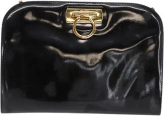 Ferragamo Pre-owned Clutches, female, Black, Size: ONE SIZE Pre-owned Leather Shoulder Bag