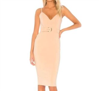 Nookie Blake Belted Midi Dress In Nude