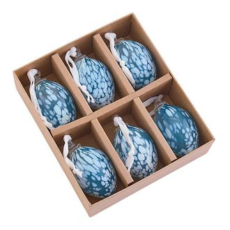 Ballard Designs Confetti Glass Easter Eggs - Set of 6 - Blue - Ballard Designs