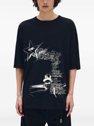 Ann Demeulemeester T-shirt con stampa Sketchbook - Nero