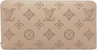 Louis Vuitton Pre-owned Mahina Long Wallet (bi-fold) - Dames - Vintage Accessoires - Beige - ONE Size - Leer - Vintage