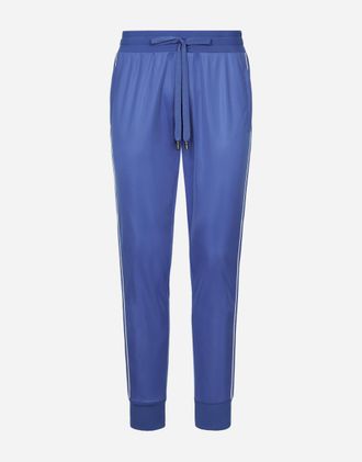 Dolce & Gabbana Triacetate Jogging Pants With Bands - Man Pants And Shorts Blue Fabric 48