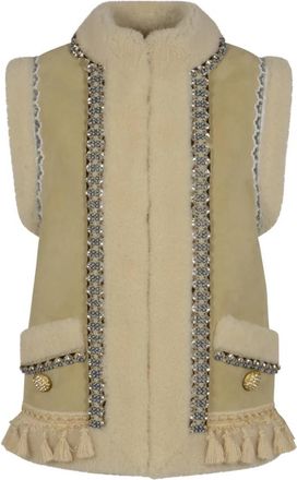 Valentino Gilet Shearling - Dames - Bodywarmers - Bruin - XS - Jassen