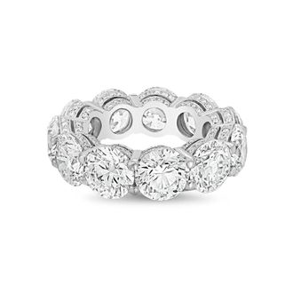 Diana M. Jewels 14kt white gold 19.00cts Lab-Grown Round Diamond Eternity Band with Micro Pav&eacute;