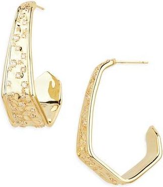 Kendra Scott Lexi Geometric Hoop Earrings in Gold/White at Nordstrom Rack