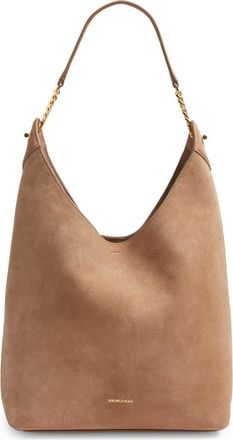 Veronica Beard Small Jour Suede Shoulder Bag in Bark at Nordstrom