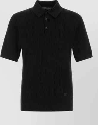 Dolce & Gabbana cotton polo shirt ribbed texture collar