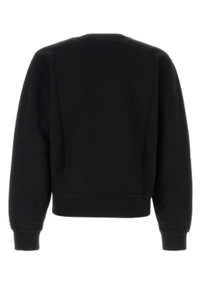 Saint Laurent Mens Black Cotton Sweatshirt Nero Exterior: Maglie