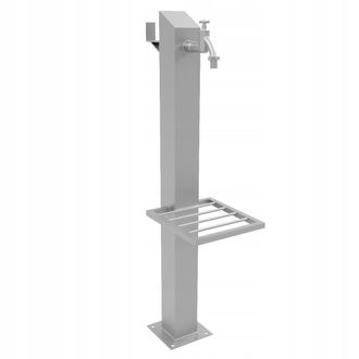 OEM Grifo De Jard&iacute;n De Acero Inoxidable De 1/2 Con Poste De 95 Cm, Estante Y Colgador En El Poste