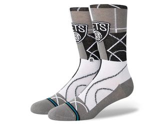 Stance Zone Brooklyn Nets Crew Cut Socks Shoes Grey : LG (US Mens Shoe 9-13 - Womens Shoe 11-14), Cotton/Nylon/Polyester