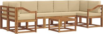 vidaXL Conjunto De Sof&aacute;s De Exterior 8 Uds. Natural Y Beige Vidaxl
