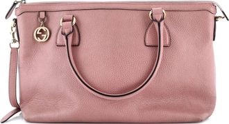 Gucci Lady Dollar Zip Convertible Leather tote bag - Roze