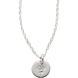 Made by Mary June Birth Flower Necklace in Silver at Nordstrom, Size Medium