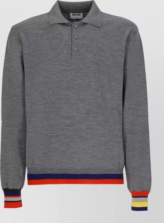 Moschino wool long-sleeve polo shirt