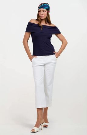 Trina Turk Prizma Off-Shoulder Top in Indigo at Nordstrom, Size Xx-Large