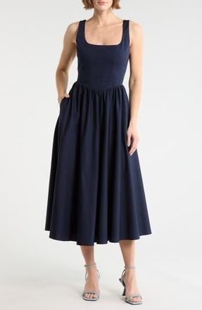 Wayf Corset Midi Dress in Navy at Nordstrom Rack, Size X-Large