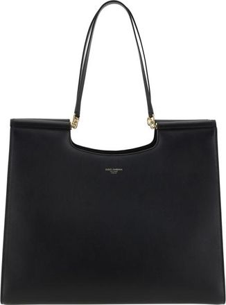 Dolce & Gabbana Dolce & Gabbana Large Black Leather Tote Bag