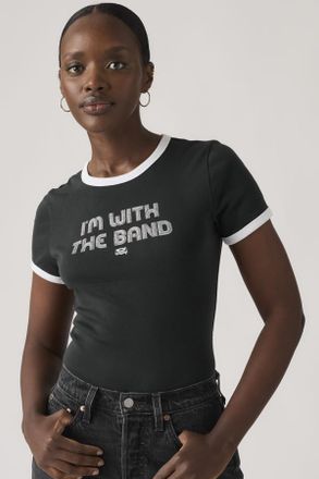 Levi's Graphic Rickie Tee - Mujer - XS - Negro / Im With The Band