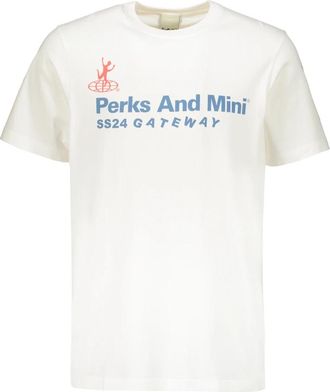 P.A.M. Biologisch Katoenen Bedrukt T-shirt - Heren - T-shirts - Wit - L - Katoen - Tops