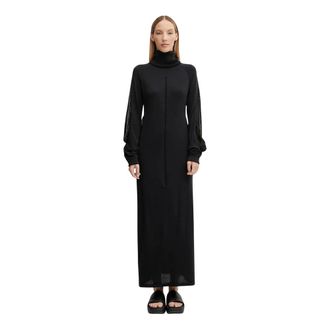 Yohji Yamamoto Maxi Abito in Maglia con Cappuccio - - Dresses - Donna - Nero - S