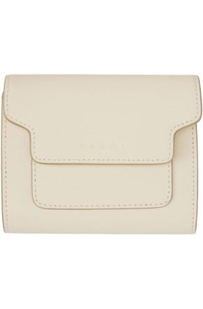 Marni Saffiano Leather Trifold Wallet - Off-White
