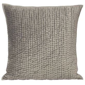 Riva Paoletti Brooklands Quilted Velvet Piped Feather Filled Cushion - Silver - One Size