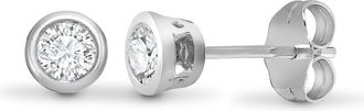 Jewelco London 18ct White Gold 0.1ct Diamond Solitaire Stud Earrings - 18E014-010