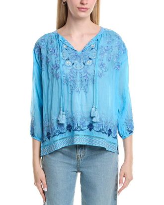 Johnny Was Petite Ekaterina Silk-Blend Blouse