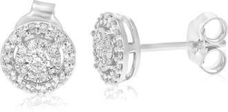 Vir Jewels 1/4 cttw Lab Grown Diamond Composite Earrings in Sterling Silver With Push Backs For Women