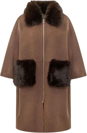 Ava Adore Lange jas met rits - Dames - Mantel - Bruin - 2XS - Jassen