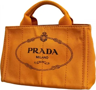 Prada Orange Canvas Tote Bag (Pre-Owned)