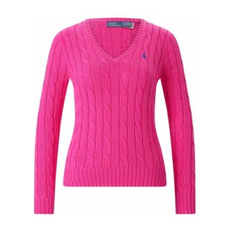 Polo Ralph Lauren V-neck Truien - Dames - V-hals truien - Roze - XL - Katoen - Truien & Vesten