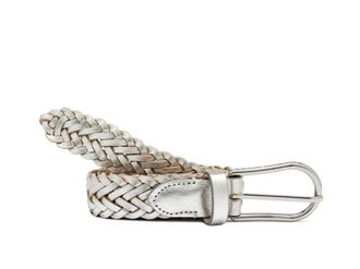 Gianni Chiarini Womens Braided Leather Belt In Silver