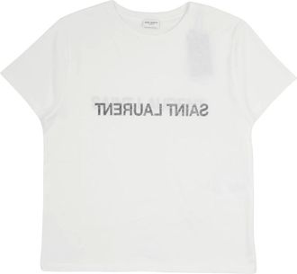 Saint Laurent T-Shirts, male, White, Size: L Reverse T-Shirt