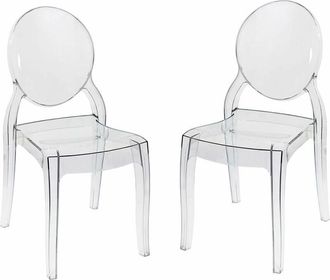 Milani Home Melodie - sedia moderna in policarbonato trasparente set da 2