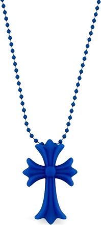 Chrome Hearts Collana con pendente a croce - Blu