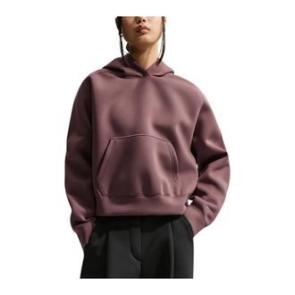 Nike Oversized Fleece Pullover Hoodie - Dames - Sportshirts - Paars - XS - Polyester - Fitness
