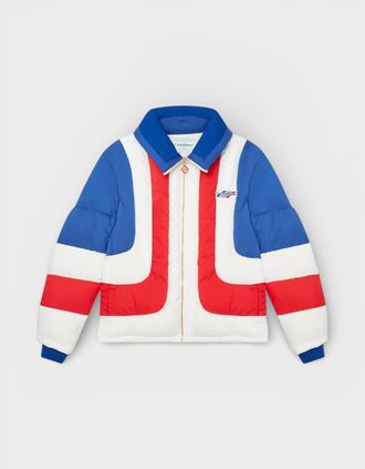 Casablanca Mens Curve Panel Puffer Jacket Red White Blue - Size: 40/Regular