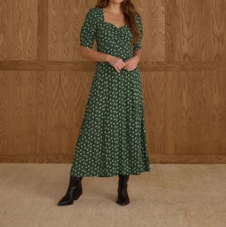 Rylee + Cru Violet Dress In Green Ditsy