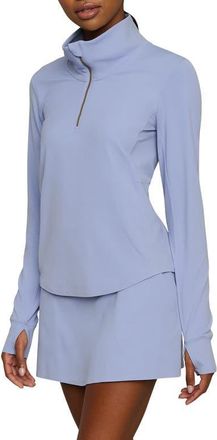 Rhone Course to Court Long Sleeve Quarter Zip Top in Hydrangea Blue at Nordstrom, Size Xx-Large