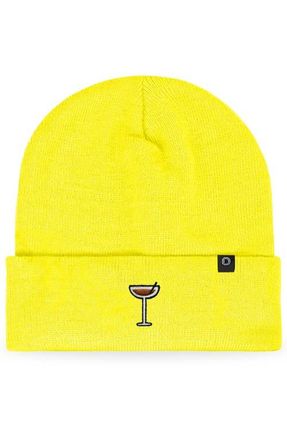 Dalix Coffee Martini Beanie Cap in Neon Yellow at Nordstrom