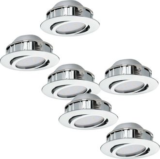 Loops 2 PACK 3 PACK Flush Ceiling Downlight Chrome Recessed Spotlight 6W LED