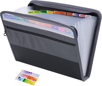 OEM Carpeta De Proyecto, A4, Carpeta Plegable Con Pesta&ntilde;as, 13 Compartimentos, Carpeta De Documentos De Pl&aacute;stico Resistente, Naranja, Port&aacute;til